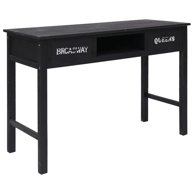 Table d'appoint console pratique avec tiroirs pour une entrée organisée 110 x 45 x 76 cm bois noir DEC032102