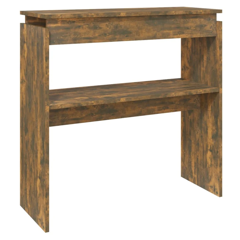 Table d'appoint console pratique avec étagères pour une entrée organisée 80 x 30 x 80 cm bois d'ingénierie marron DEC031819