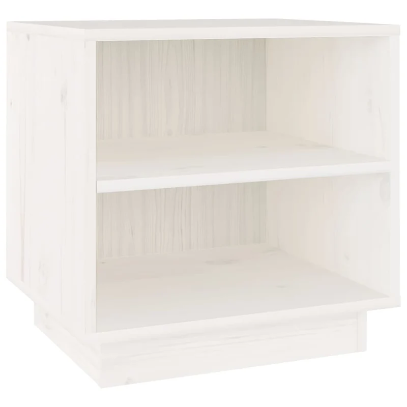 Table de chevet avec compartiment étagères 40 x 34 x 40 cm bois de pin blanc DEC033347
