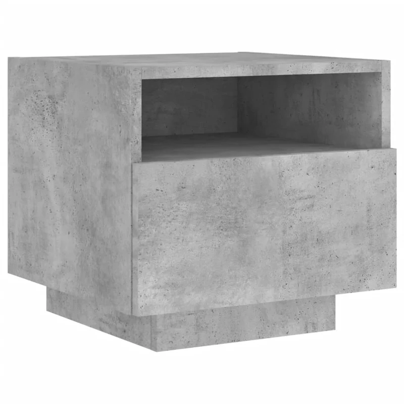 Table de chevet avec lumières LED et tiroir 40 x 39 x 37 cm bois d'ingénierie gris DEC033190
