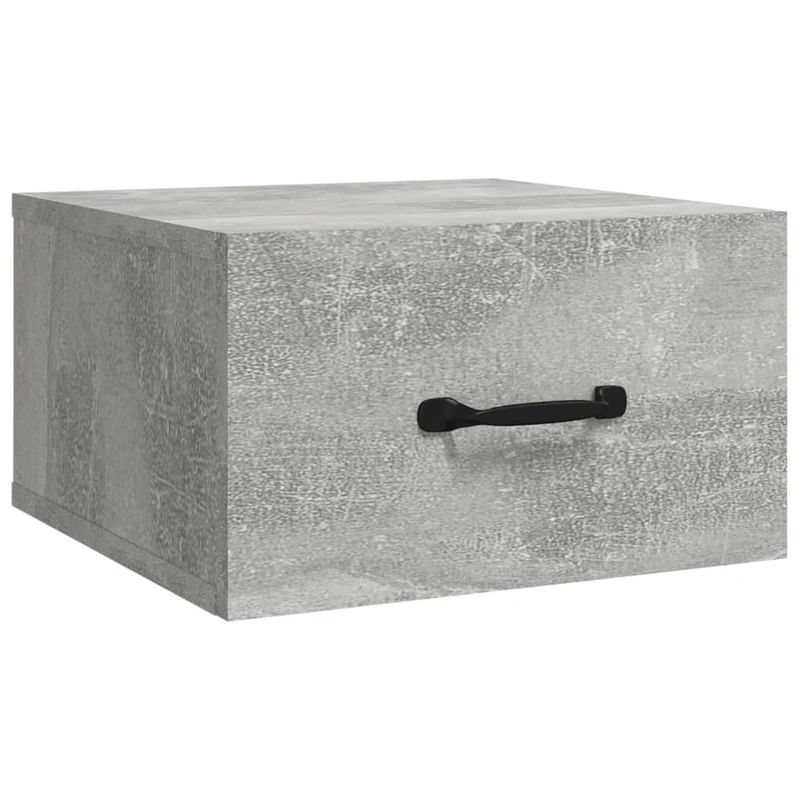 Table de chevet murale avec tiroir 35 x 35 x 20 cm bois d'ingénierie gris DEC034297