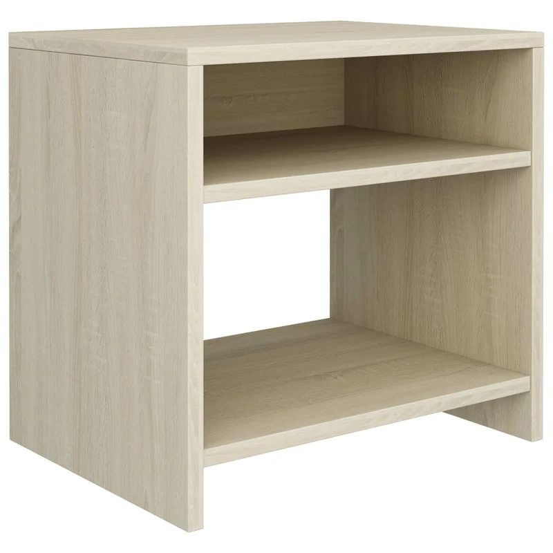Table de chevet avec compartiment de rangement ouvert 40 x 30 x 40 cm bois d'ingénierie couleur chêne DEC033820