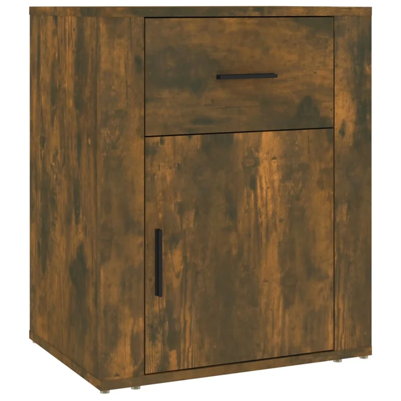 Table de chevet avec tiroir et compartiment avec porte 50 x 36 x 60 cm bois d'ingénierie marron DEC033663