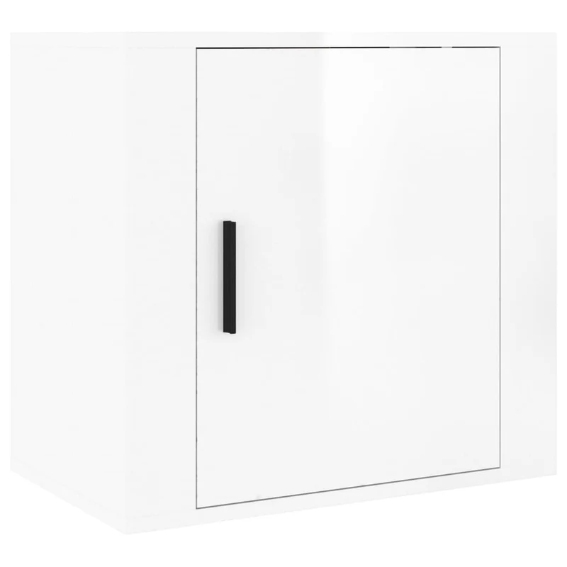 Table de chevet avec compartiment avec porte 50 x 30 x 47 cm bois d'ingénierie blanc brilliant DEC034239