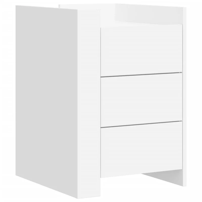 Table de chevet blanc 45 x 50 x 65 cm bois d'ingénierie blanc DEC033411
