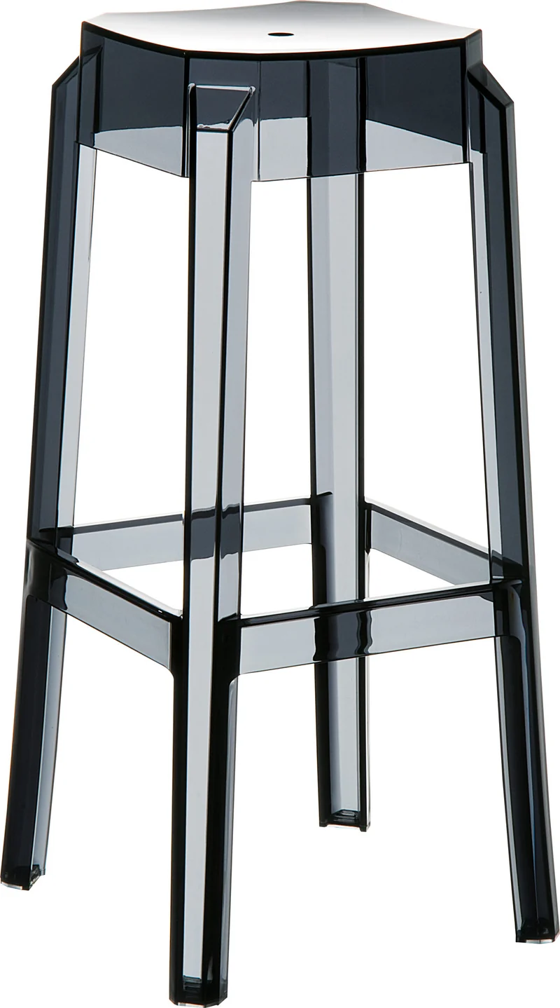 Tabouret de bar x1 intérieur ou exterieur design moderne plastique couleur noir transparent 10_0004873