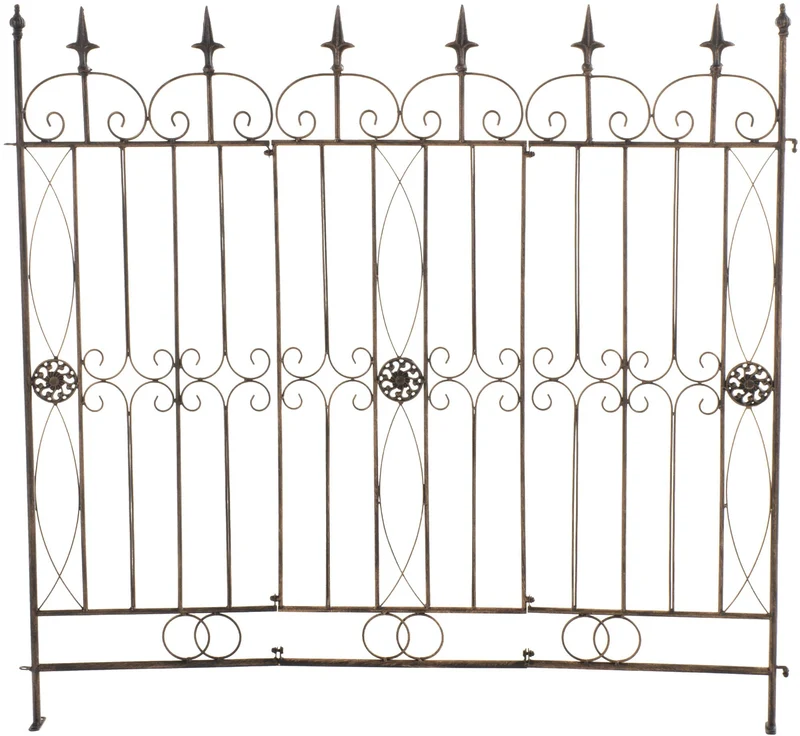 Clôture bordure de jardin 115x125 cm en métal bronze 10_0002950