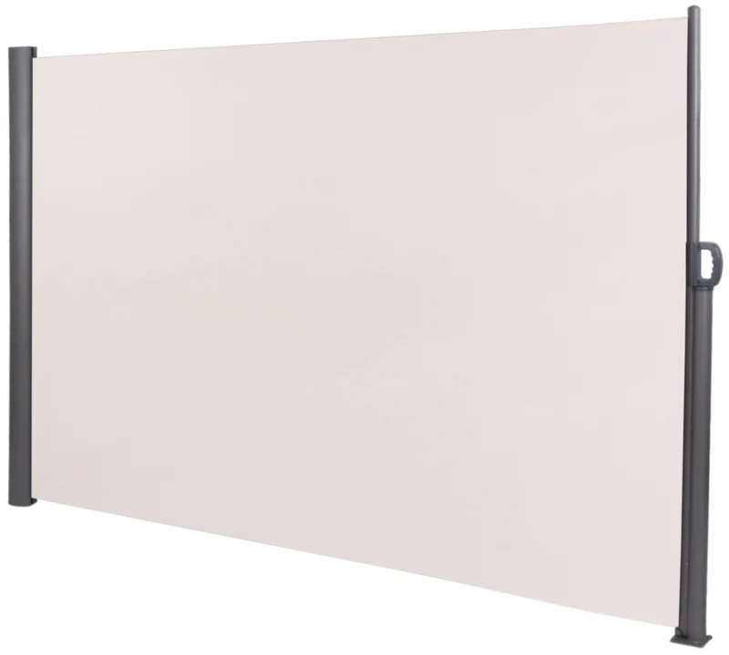 Brise-vue panneau pour jardin ou terrasse paravent d'extérieur 300x180 cm en aluminium et tissu crème 10_0002979