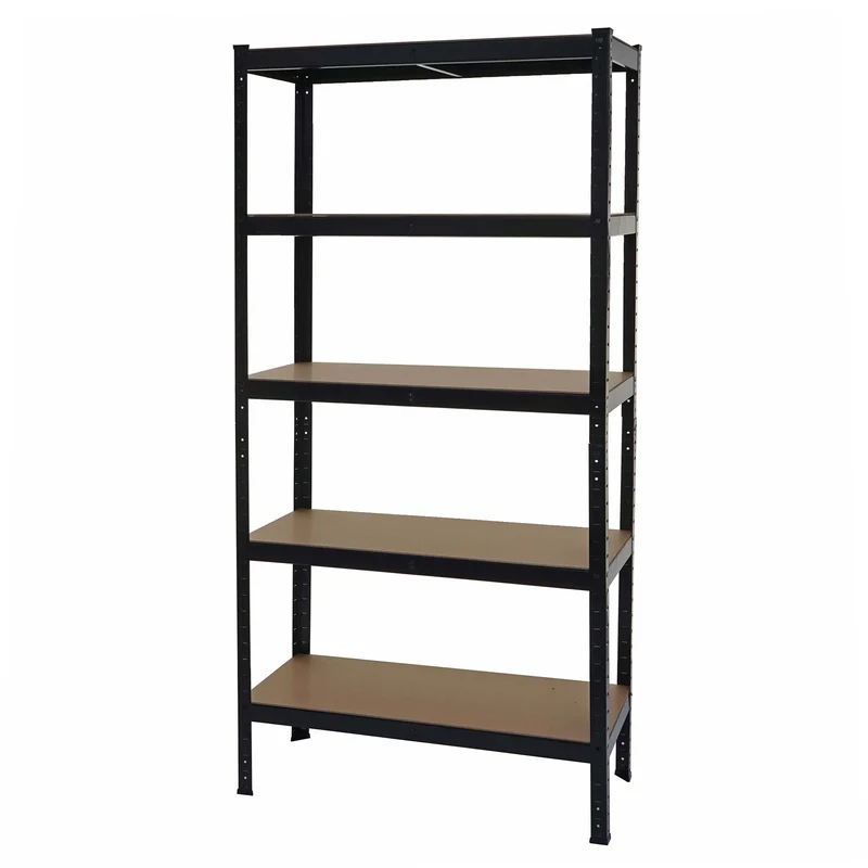 Étagère pour charges lourdes rangement cave enfichable 5 étagères acier noir 180x90x40 cm 04_0008688