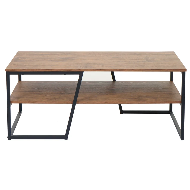 Table basse table d'appoint 46x110x60 cm en métal aspect chêne sauvage 04_0008422