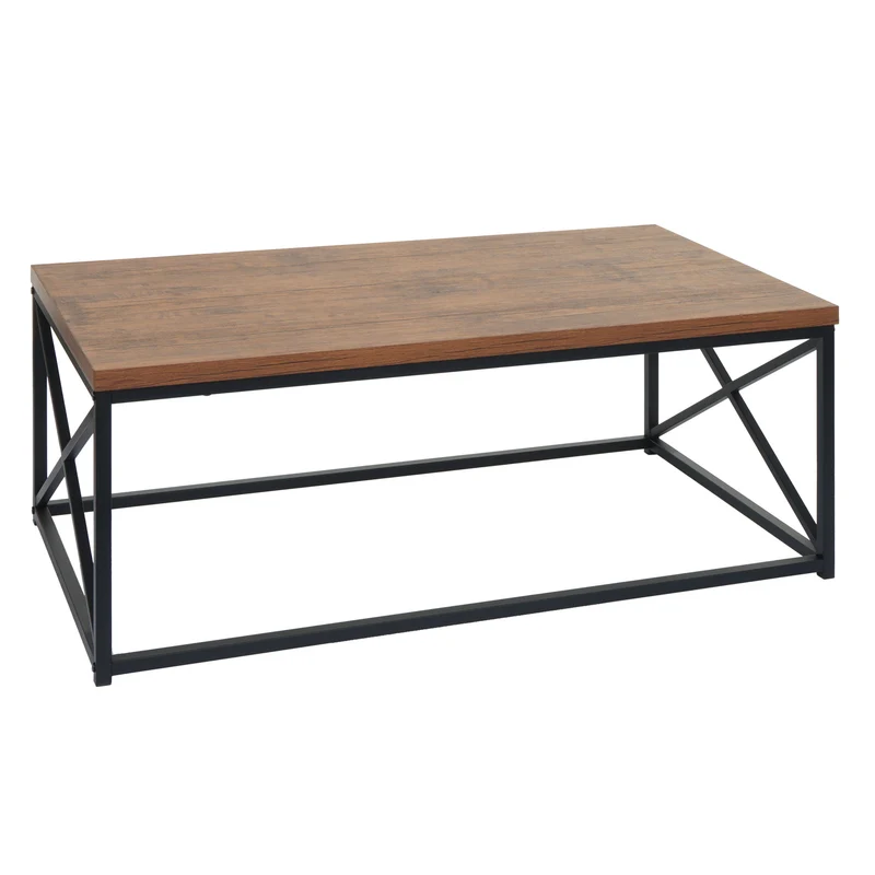 Table basse surface avec structure 3D et revêtement PVC 44x110x60 cm aspect chêne sauvage 04_0008423