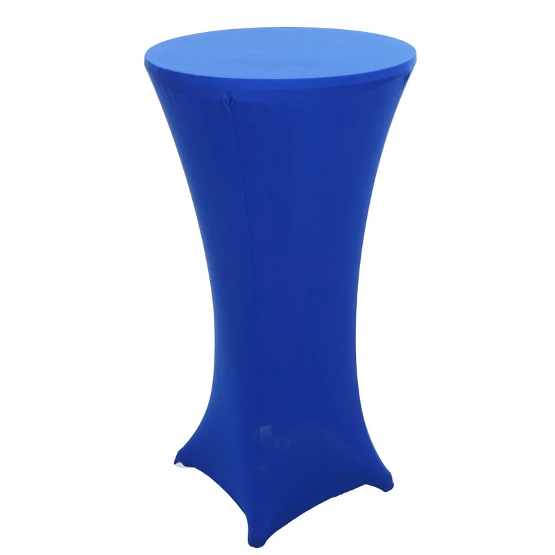 Ensemble table de bar + housse de table de bar réglable en hauteur diamètre 60 cm housse bleu 04_0006776