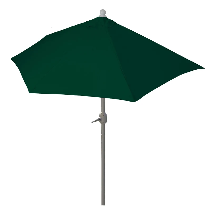 Parasol demi-rond pour balcon uv 50+ polyester/aluminium 3kg 270 cm vert sans pied 04_0007903