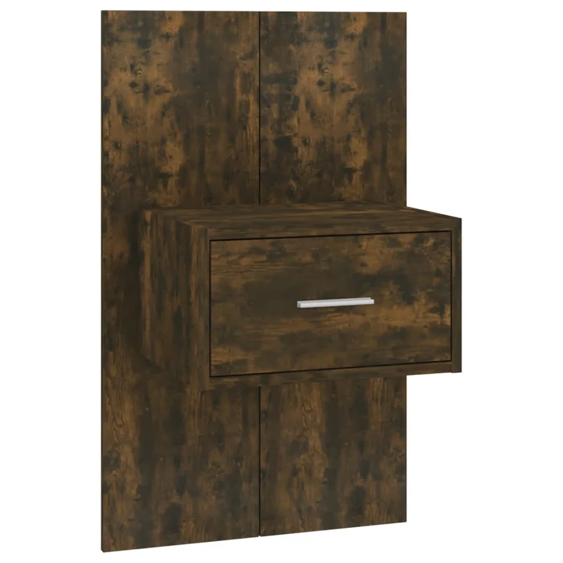 Table de chevet murale 48,5 x 32,5 x 80 cm en bois d'ingénierie marron DEC034249