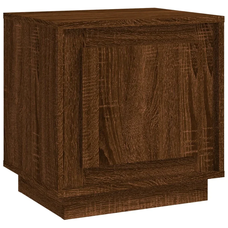Table de chevet avec compartiment avec porte 44 x 35 x 45 cm bois d'ingénierie marron DEC033773