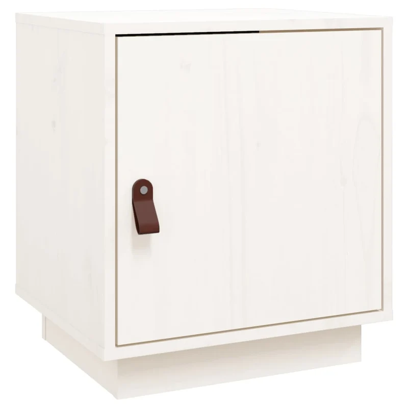Table de chevet avec compartiments de rangement avec porte 40 x 34 x 45 cm bois de pin blanc DEC033349
