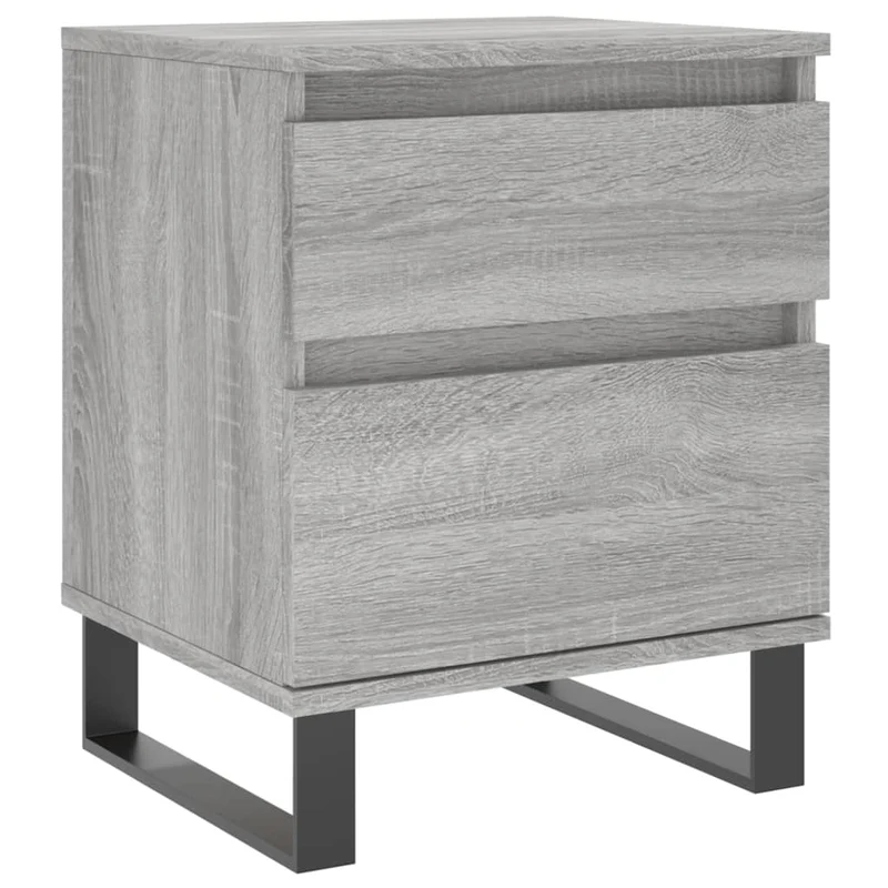Table de chevet avec tiroir et compartiment avec porte 40 x 35 x 50 cm bois d’ingénierie gris DEC034622