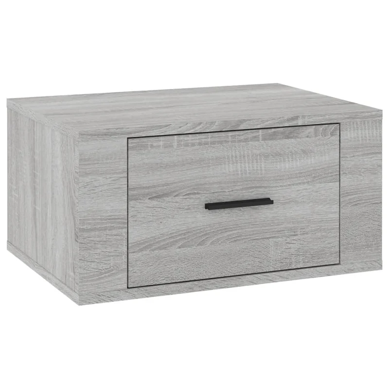 Table de chevet murale avec tiroir 50 x 36 x 25 cm bois d'ingénierie gris DEC034335