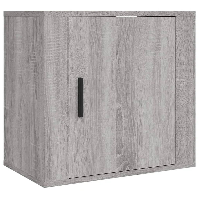 Table de chevet murale avec compartiment avec porte 50 x 30 x 47 cm bois d'ingénierie gris DEC034334
