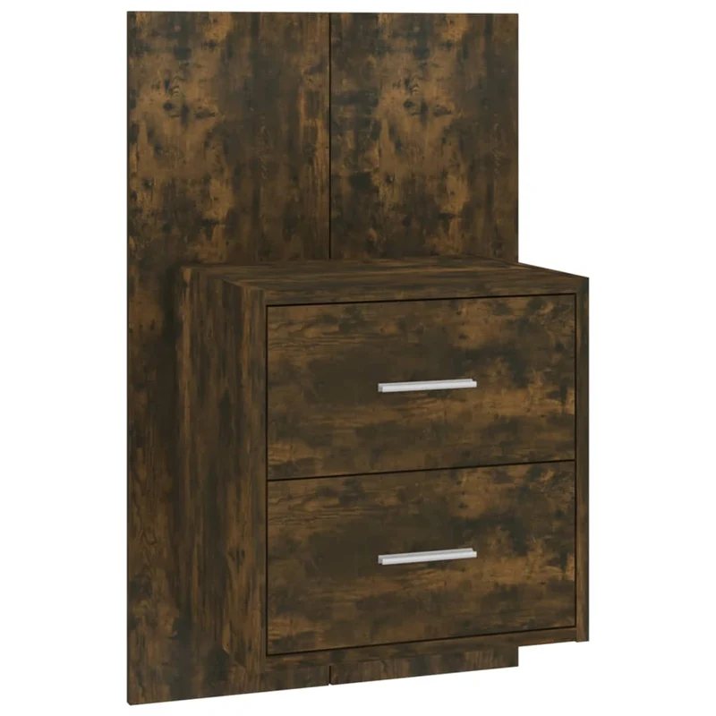 Table de chevet murale avec tiroirs 48,5 x 32,5 x 80 cm en bois d'ingénierie marron DEC034251