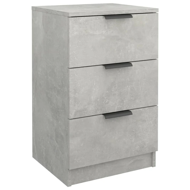 Table de chevet avec 3 tiroirs 40 x 36 x 65 cm bois d'ingénierie gris DEC034016