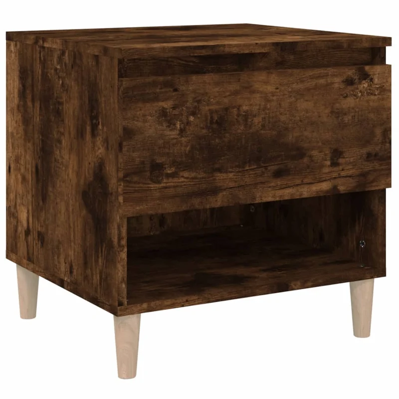 Table de chevet avec tiroir et espace de rangement 50 x 46 x 50 cm bois d'ingénierie marron DEC033667