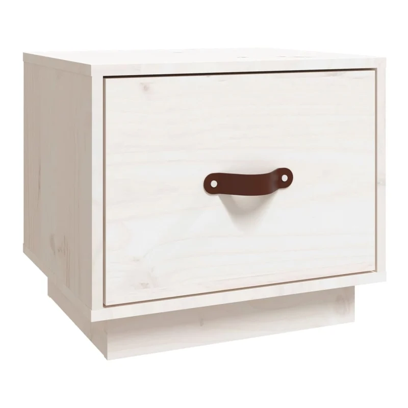 Table de chevet avec tiroir 40 x 34 x 35 cm bois de pin blanc DEC033346