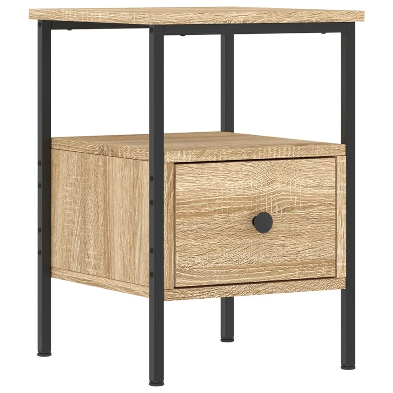 Table de chevet avec tiroir et étagère 34 x 36 x 50 cm bois d'ingénierie couleur chêne DEC033806