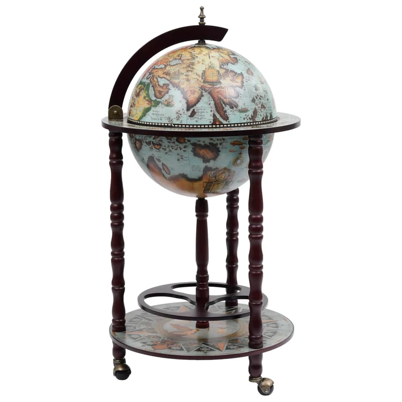 Globe de bar sous forme de globe bois d'eucalyptus bleu bleu DEC024442
