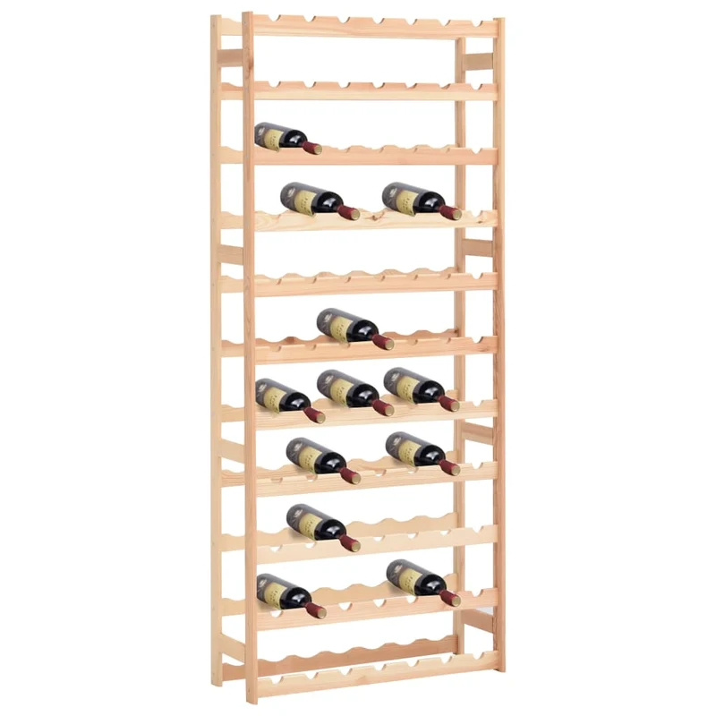 Casier range bouteilles étagère de rangement vin pour 77 bouteilles pinède beige DEC024345