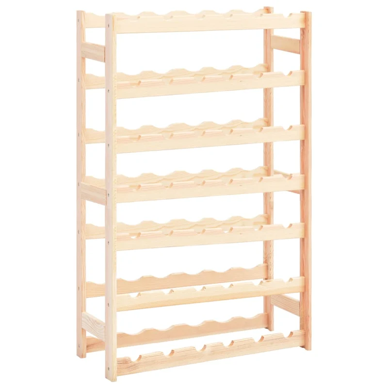Casier range bouteilles étagère de rangement vin pour 42 bouteilles en bois de pin clair DEC024326