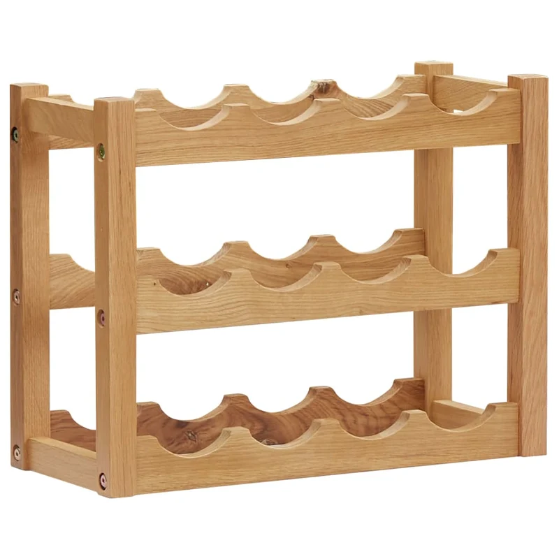 Casier range bouteilles étagère de rangement vin 12 bouteilles 47 x 21 x 36 cm bois de chêne brun DEC024262