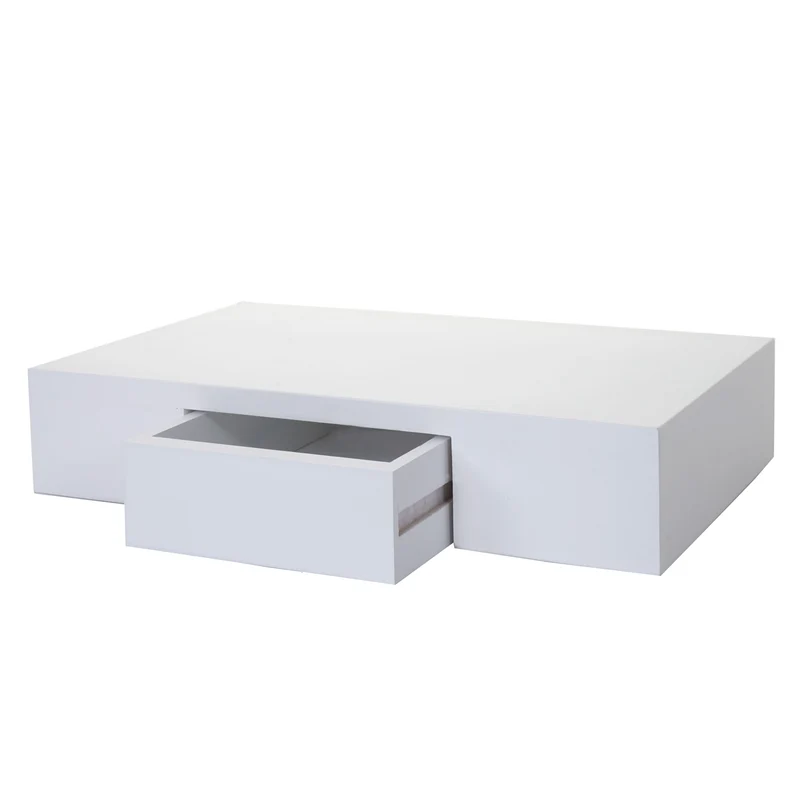 Étagère murale suspendue avec tiroir 40cm blanc 04_0005679