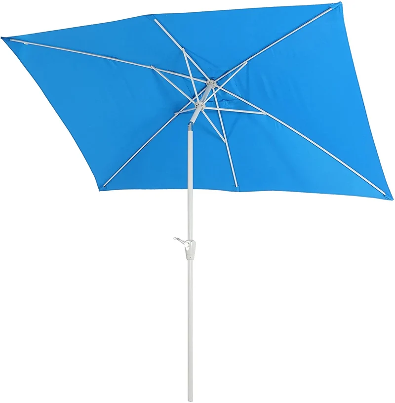 Parasol de jardin 2x3m rectangulaire inclinable polyester/aluminium 4,5kg bleu 04_0003890
