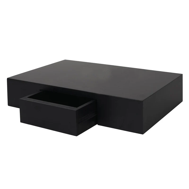 Étagère murale suspendue avec tiroir 40cm noir 04_0005681