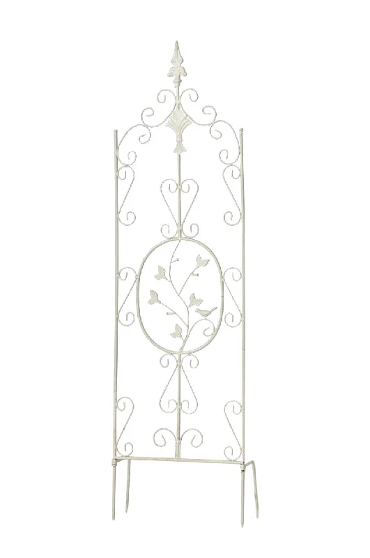 Tuteur pour plante grimpante 122x35 cm en métal blanc vieilli 10_0003868