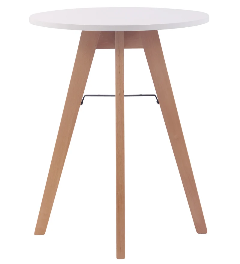 Table d'appoint table de cuisine hauteur fixe 75 cm diamètre Ø 60 cm MDF blanc 10_0005533