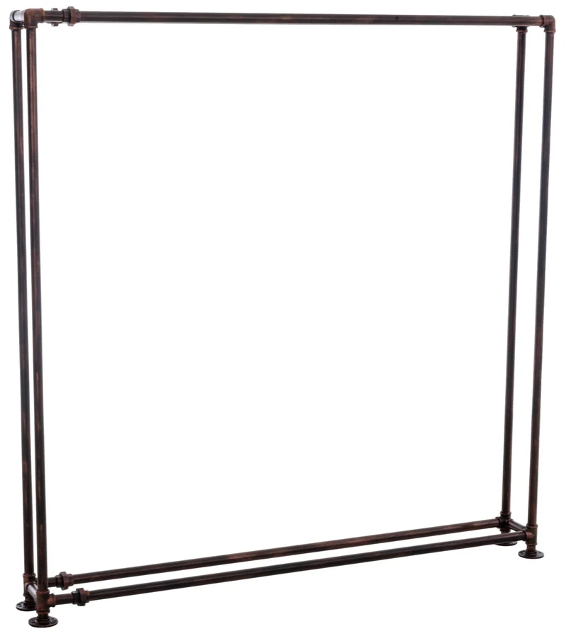 Range-bûches porte-bois de cheminée style industriel 178x178 cm en métal bronze 10_0003580