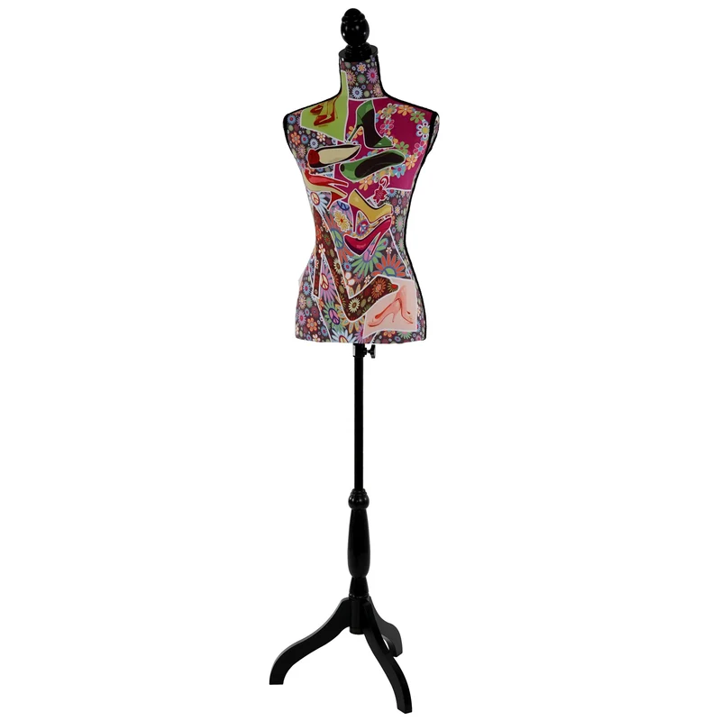 Buste de couture mannequin torse femme fibre de verre motif talons hauts hauteur réglable 04_0004290
