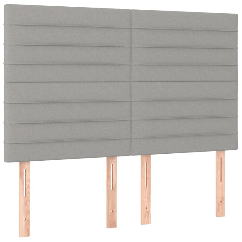 Tête de lit accessoire couchage chambre à coucher meuble à LED 144 x 5 x 118/128 cm tissu gris clair TDL0201410