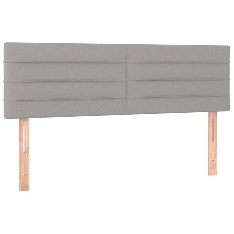 Tête de lit accessoire couchage chambre à coucher meuble 2 parties 72 x 5 x 78/88 cm tissu gris clair TDL0206432