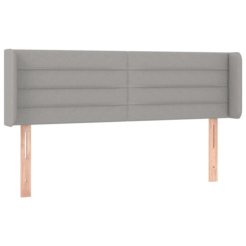 Tête de lit accessoire couchage chambre à coucher meuble à LED 147 x 16 x 78/88 cm tissu gris clair TDL0201376
