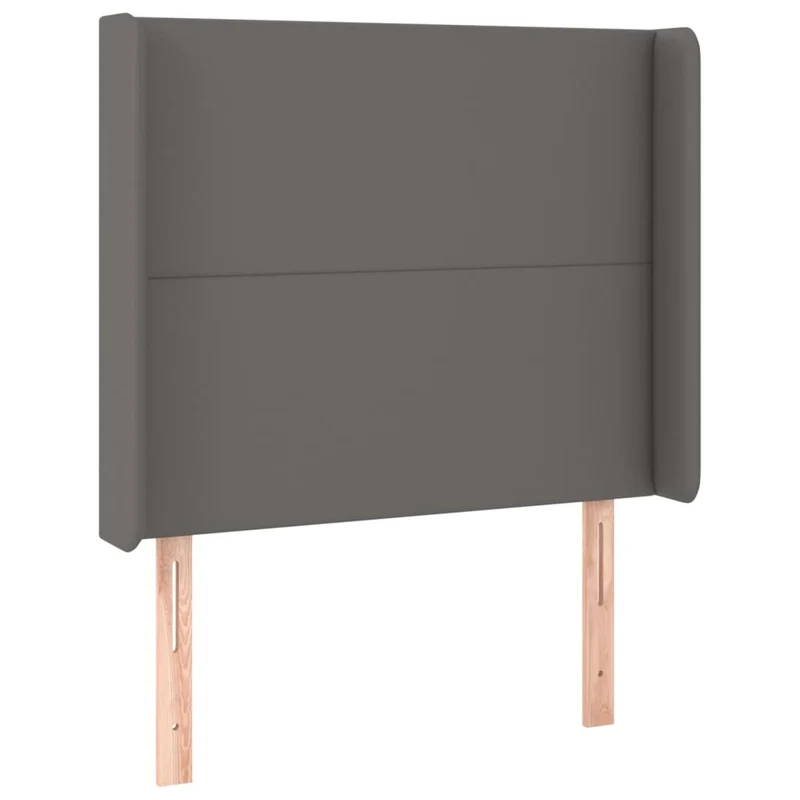 Tête de lit accessoire couchage chambre à coucher meuble avec rebord latéral 93 x 16 x 118/128 cm synthétique gris TDL0205335
