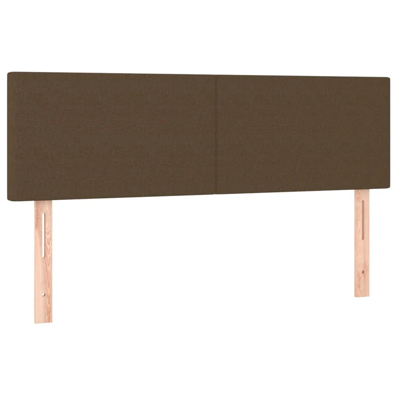 Tête de lit accessoire couchage chambre à coucher meuble à LED 144 x 5 x 78/88 cm tissu marron foncé TDL0200873