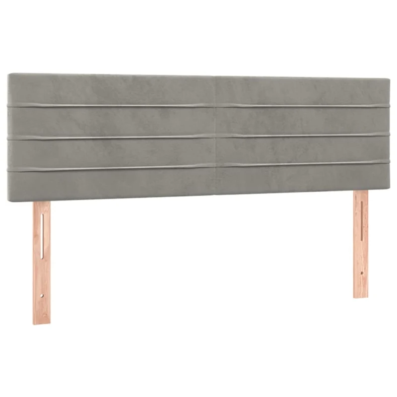 Tête de lit accessoire couchage chambre à coucher meuble à LED 144 x 5 x 78/88 cm tissu velours gris clair TDL0201394