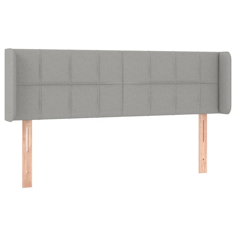 Tête de lit accessoire couchage chambre à coucher meuble à LED 147 x 16 x 78/88 cm tissu gris clair TDL0201379