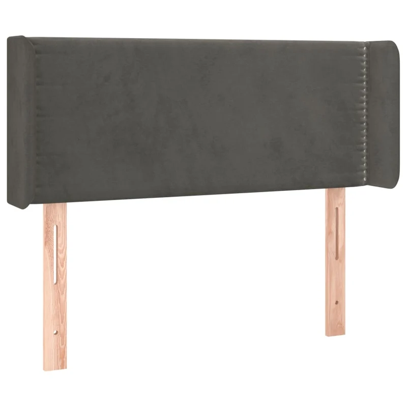 Tête de lit accessoire couchage chambre à coucher meuble à LED 93 x 16 x 78/88 cm tissu velours gris foncé TDL0200973