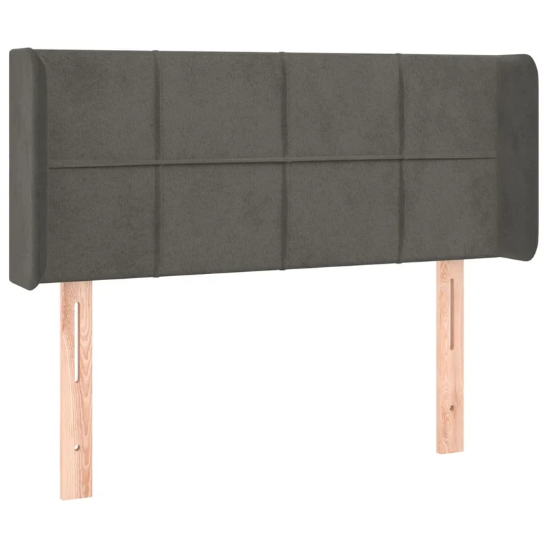 Tête de lit accessoire couchage chambre à coucher meuble à LED 93 x 16 x 78/88 cm tissu velours gris foncé TDL0200970