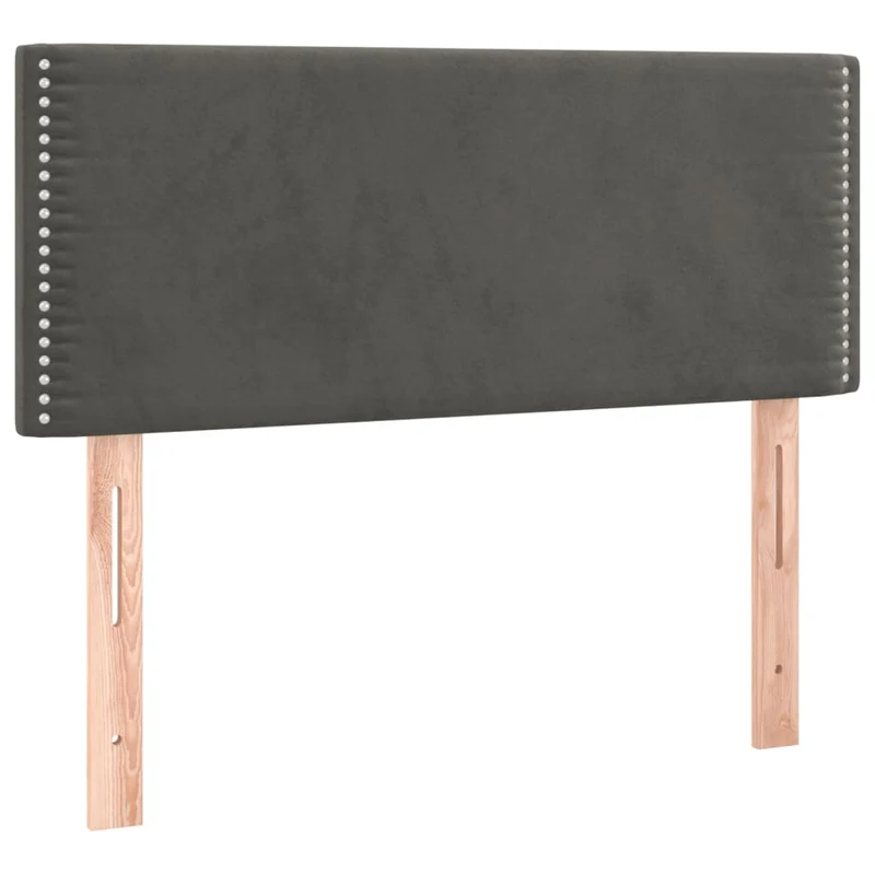 Tête de lit accessoire couchage chambre à coucher meuble 90 x 5 x 78/88 cm tissu velours gris foncé TDL0203162
