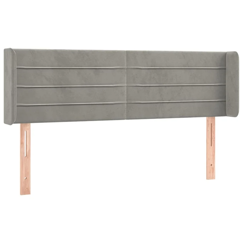 Tête de lit accessoire couchage chambre à coucher meuble à LED 147 x 16 x 78/88 cm tissu velours gris clair TDL0201371